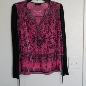 NWOT Hale Bob velvet blouse